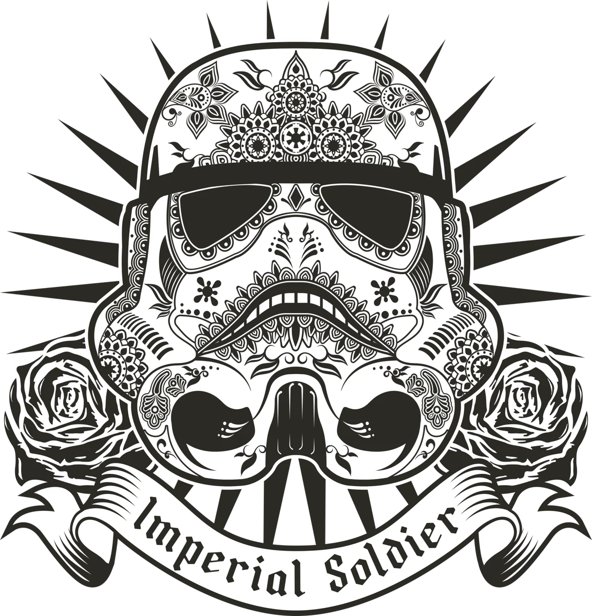 Imperial soldier helmet in sugar skull style